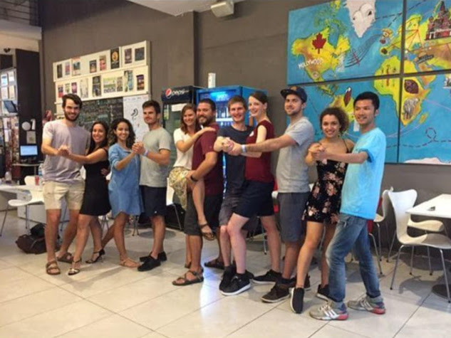 Justin managed to cajole Dana into taking a free tango lesson at our hostel. What we lacked in talent, grace, and general ability, we made up for in flare. Thanks to our teacher for the lesson, and for taking the picture!